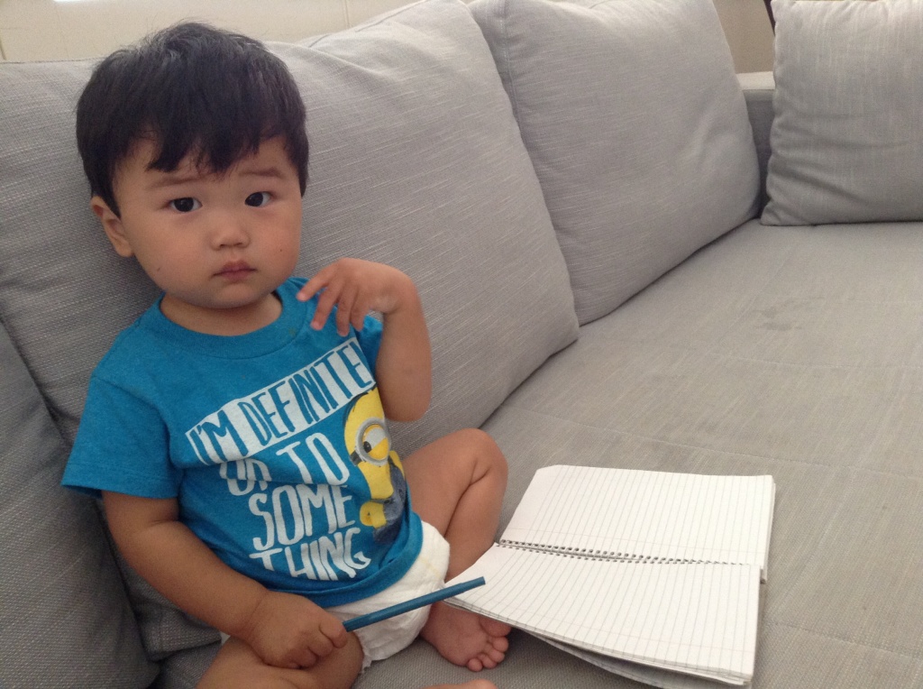 You took over daddy's goals notepad.  Daddy couldn't finish writing.